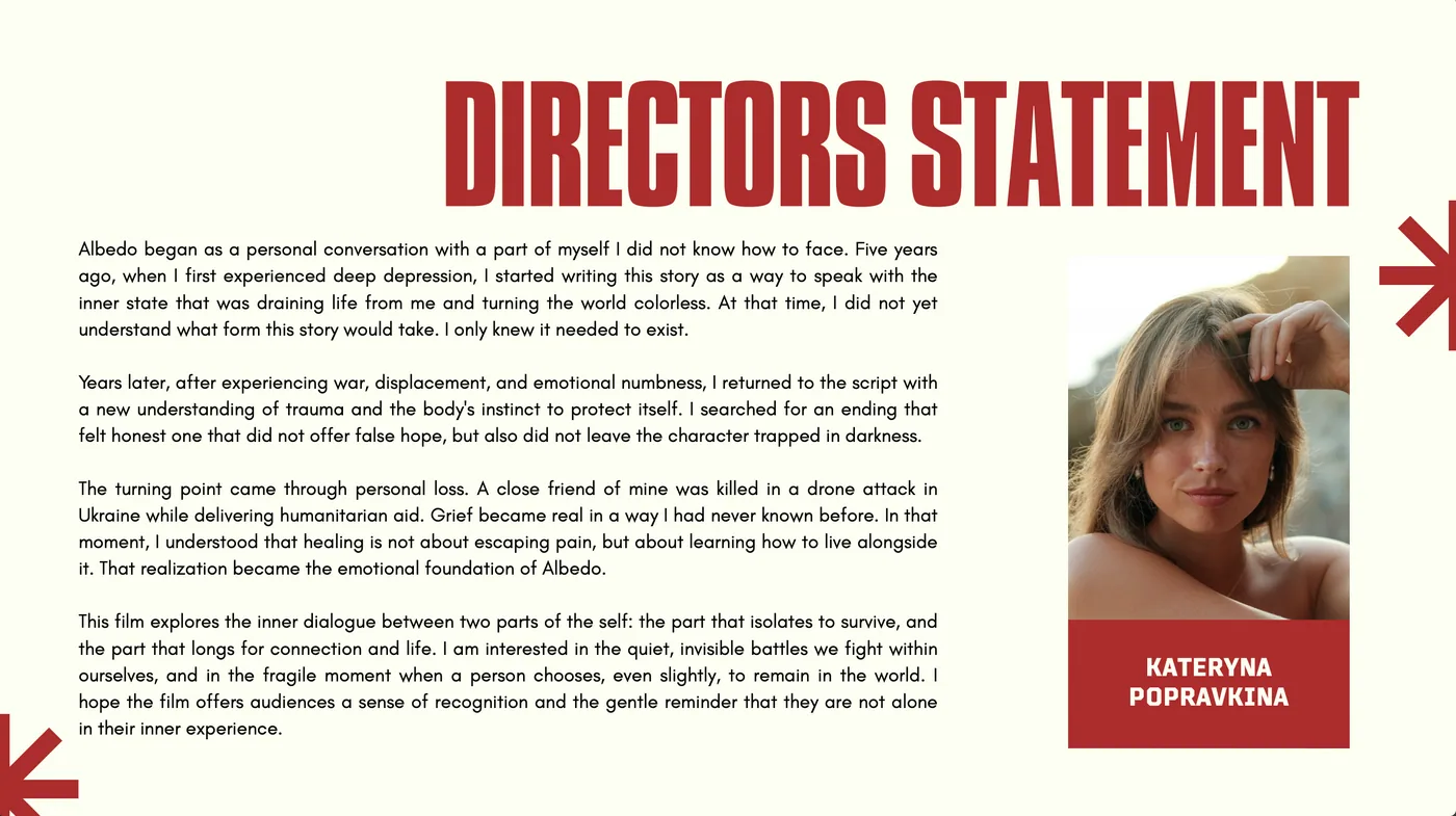 Albedo press kit — director's statement