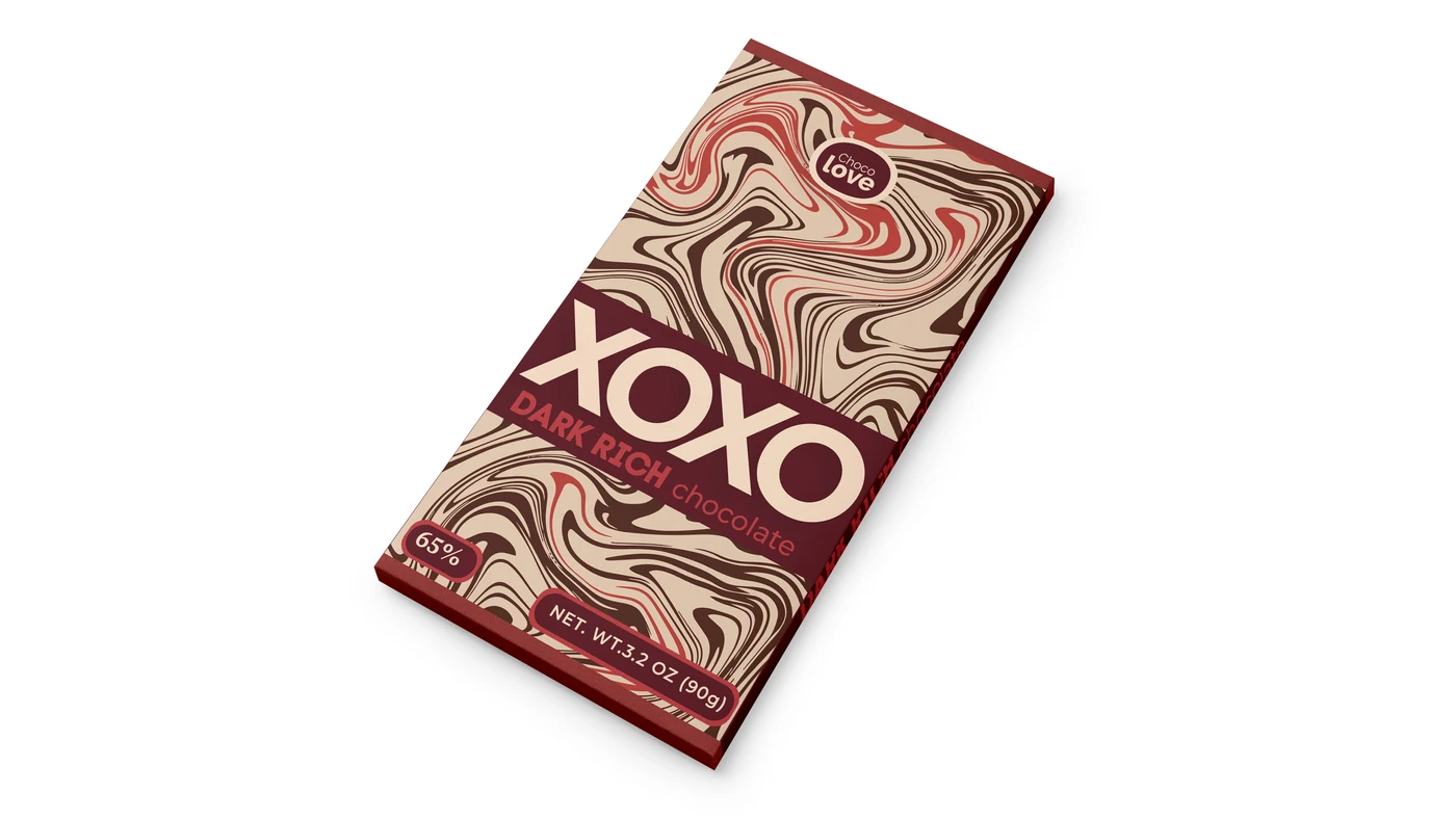 Chocolove XOXO Dark Rich packaging — front